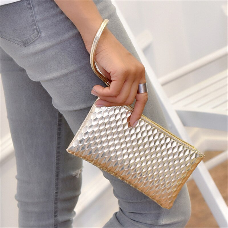 Mode Vrouwen Pu Lederen Handtas Crossbody Schouder Tas Voor Party Banquet Cocktail (22Cm (W) x12cm (H) X1.5cm (W), Gol