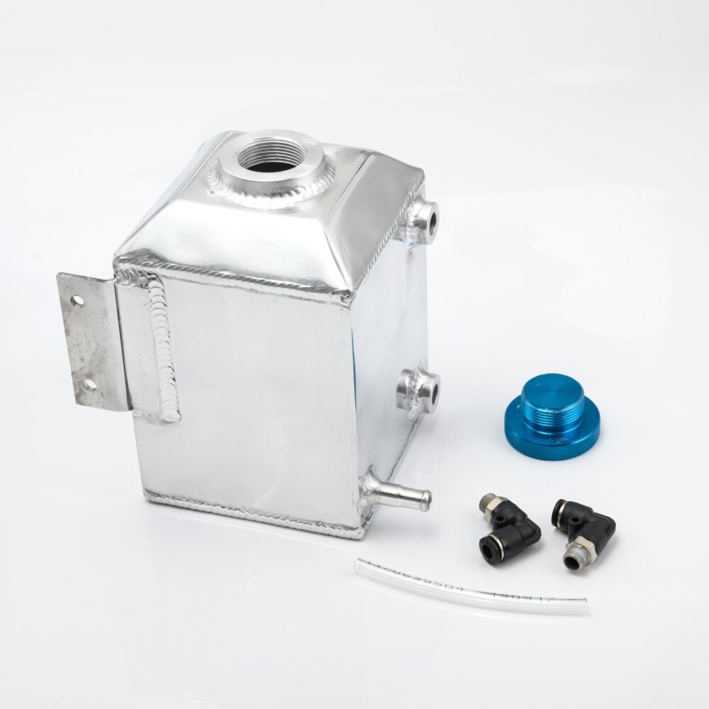 EPMAN Aluminum Universal Oil Catch Surge Tank Oil Separator Oil Reservoir Fuel Surge Tank 1L EPYXFST015
