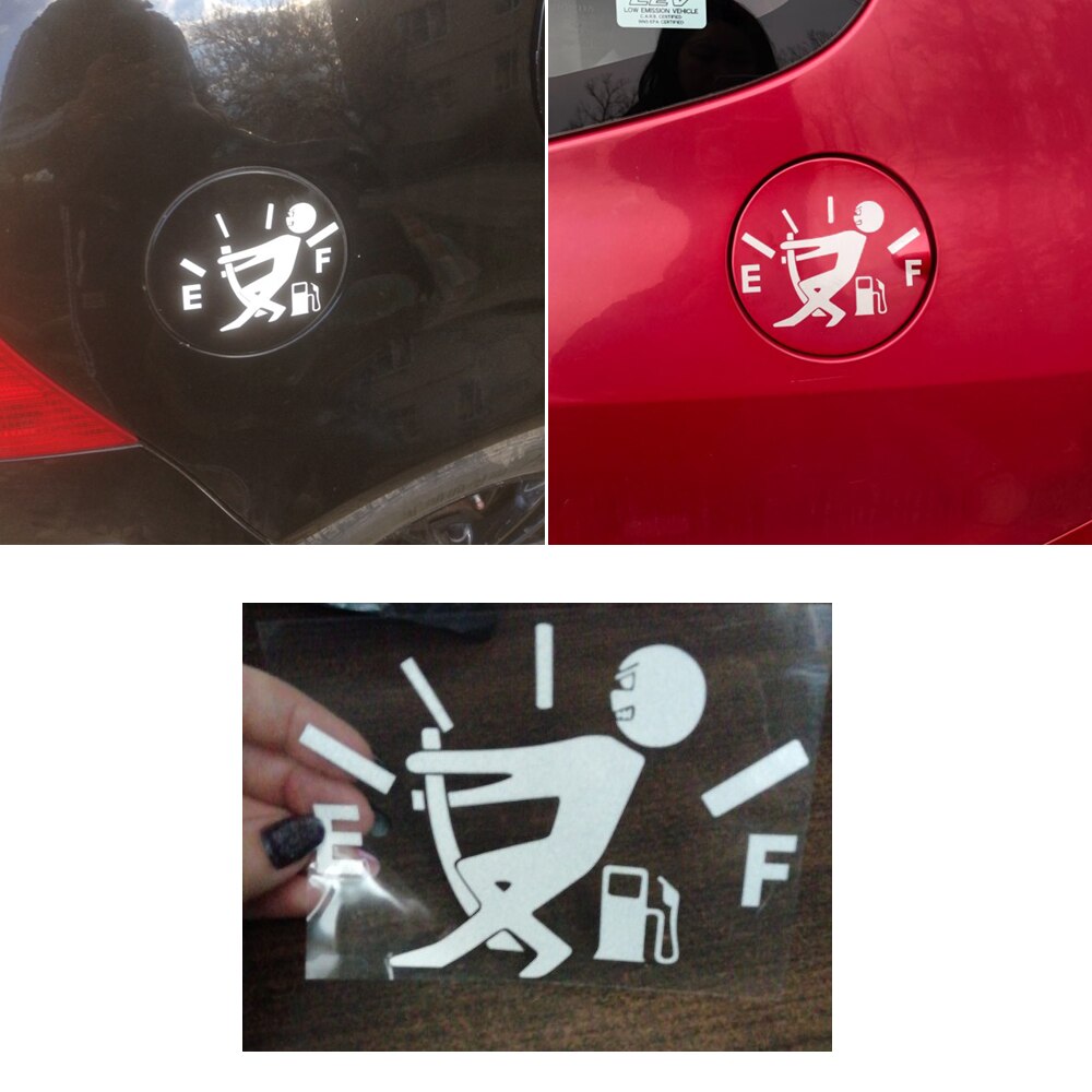 Tapa de cubierta de tanque de combustible alto consumo de combustible etiqueta combustible Gage vacío vinilo divertido coche pegatinas 12CM * 9CM