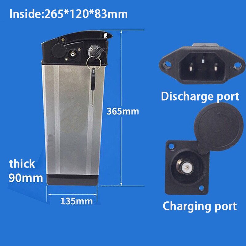 36V 48V Electric Car Bike Lithium Battery Box Folding Bicycle Sea Battery Battery Case Aluminum Alloy Shell 18650 Holder Cover: version 2.2