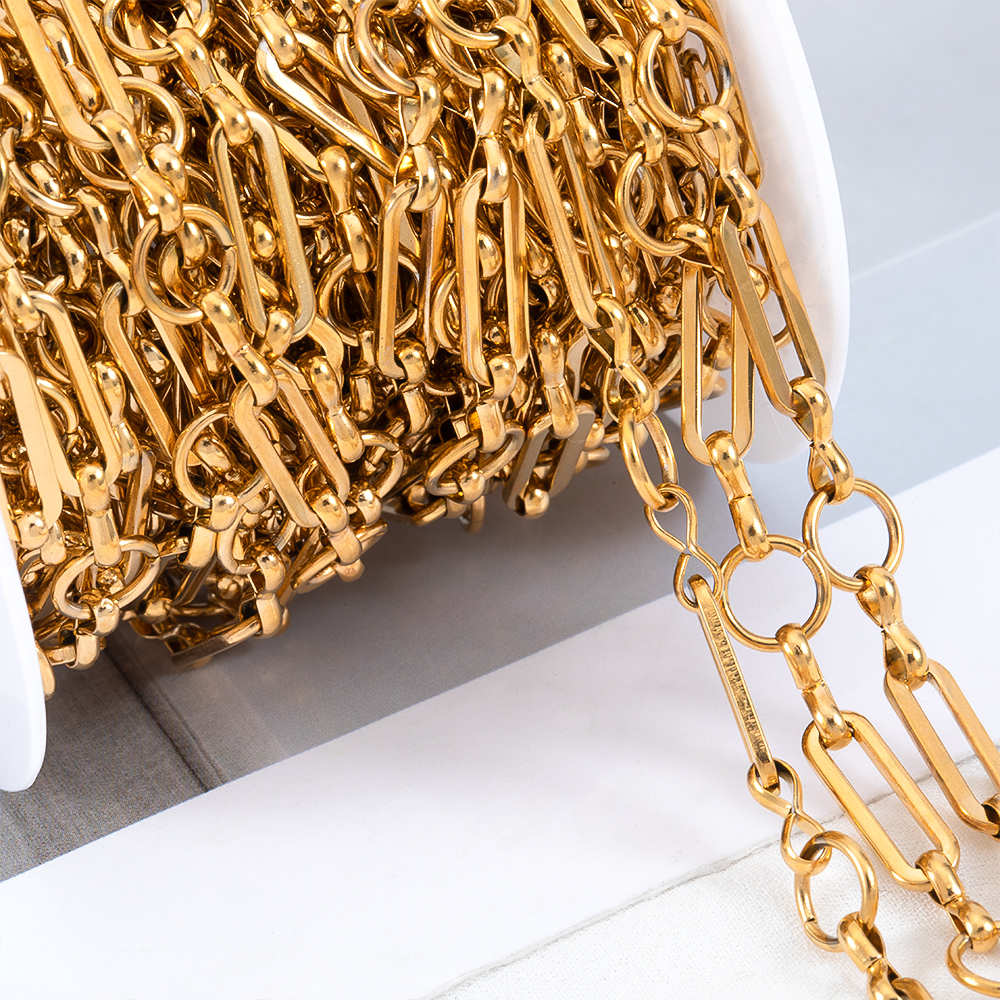 Cadena de acero inoxidable de 1 metro, marco de barra larga, cadena circular redonda para collar DIY, pulsera, accesorios para hacer joyas,