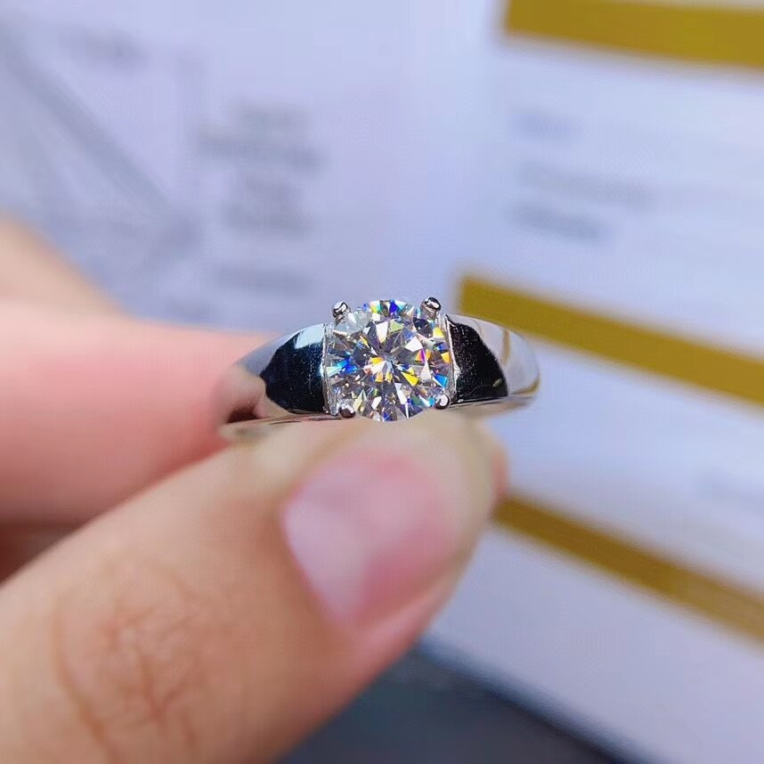 Nessun segno scoppiettante moissanite anello per le donne gioielli anello di fidanzamento per la cerimonia nuziale 925 anello in argento regalo di compleanno della ragazza