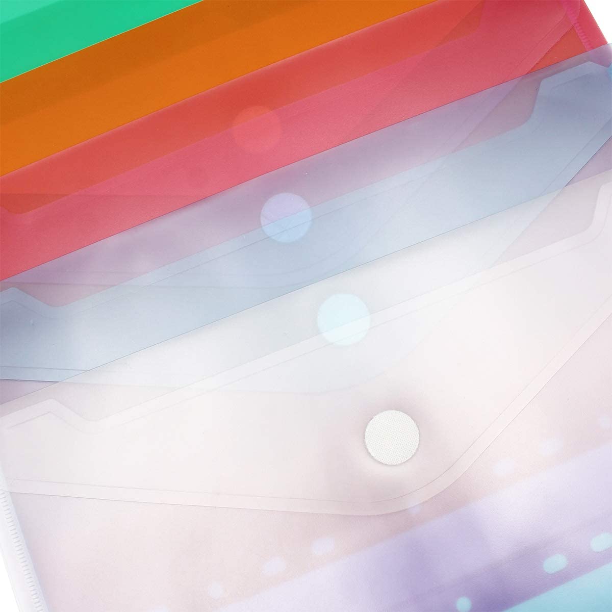 5Pack A4 Plastic Translucent 11 Holes Binder Pockets, Letter Size File Folders for Binder Notebook Office School Home Supplies