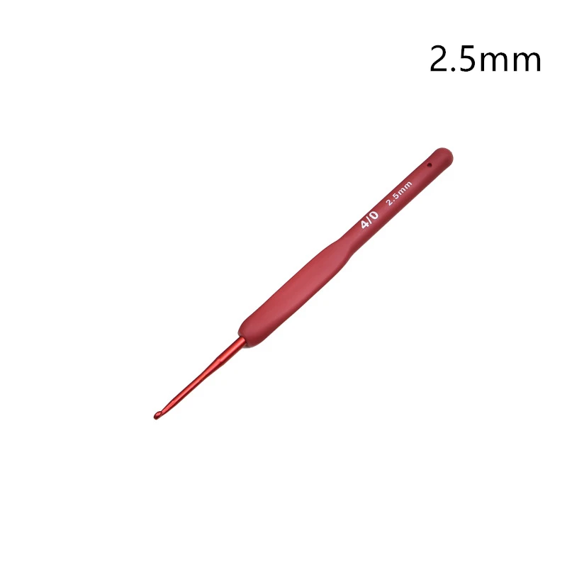 Ganchos de tejer para suéter, herramientas de costura para manualidades hechas a mano, gancho de ganchillo rojo de tulipán de aluminio, mango esmerilado, ganchillo de silicona TPR: Gris oscuro