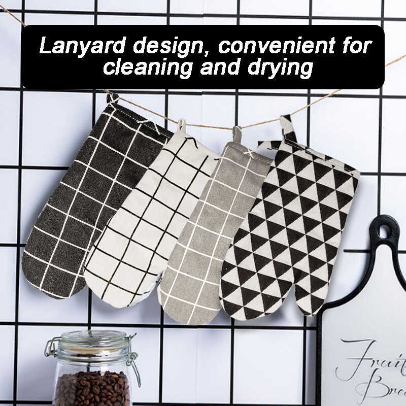 2pc/set Nordic Insulation Gloves Anti Scald Microwave Oven Gloves Cotton Hemp Insulation Mat Non-slip Kitchen Cooking Tools