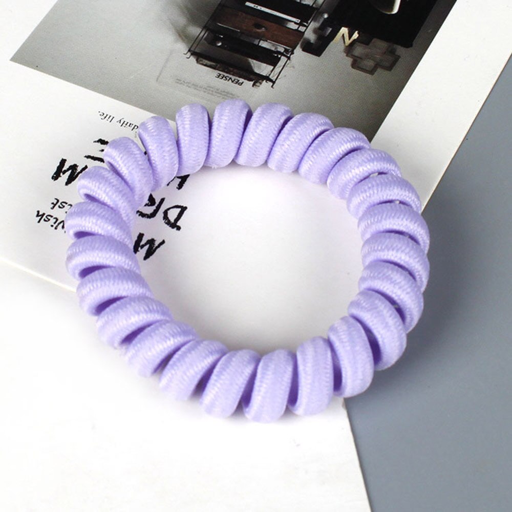 Elasticitet telefon spole hårbånd kvinder spiral hår bånd piger hårringe reb hestehale holder hår tilbehør styling værktøjer: 6