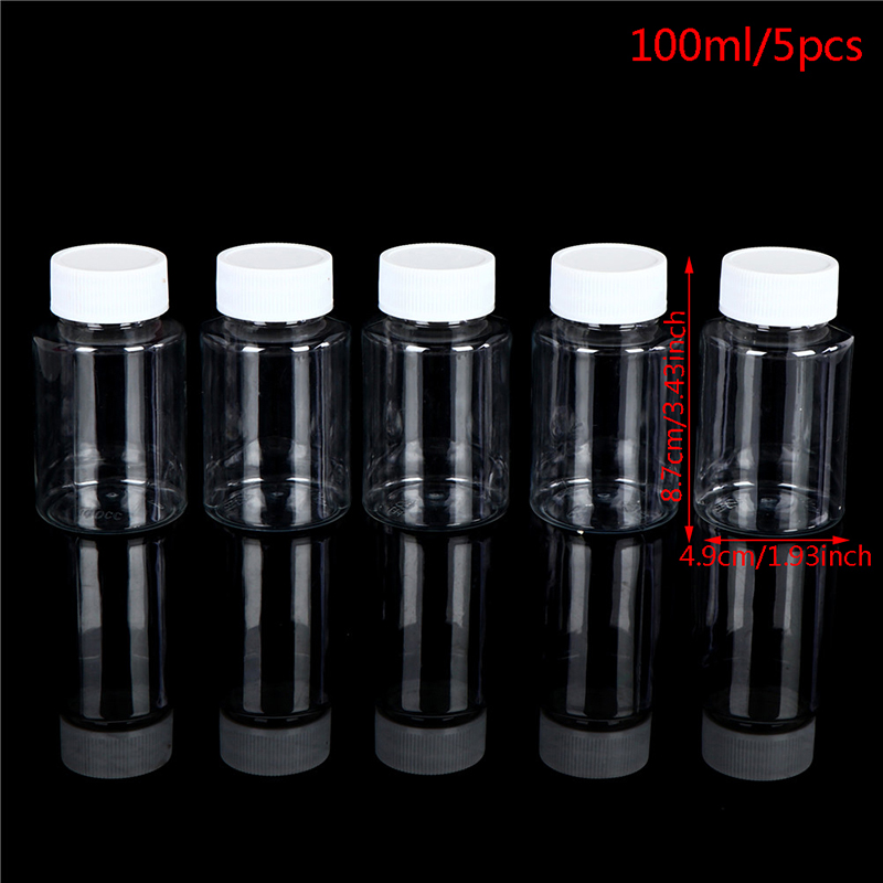 5Pcs Hervulbare Flessen 15Ml/20Ml/30Ml/50Ml/100Ml/150ml/200Ml Plastic Pet Clear Lege Seal Flessen Container: Dark Gray