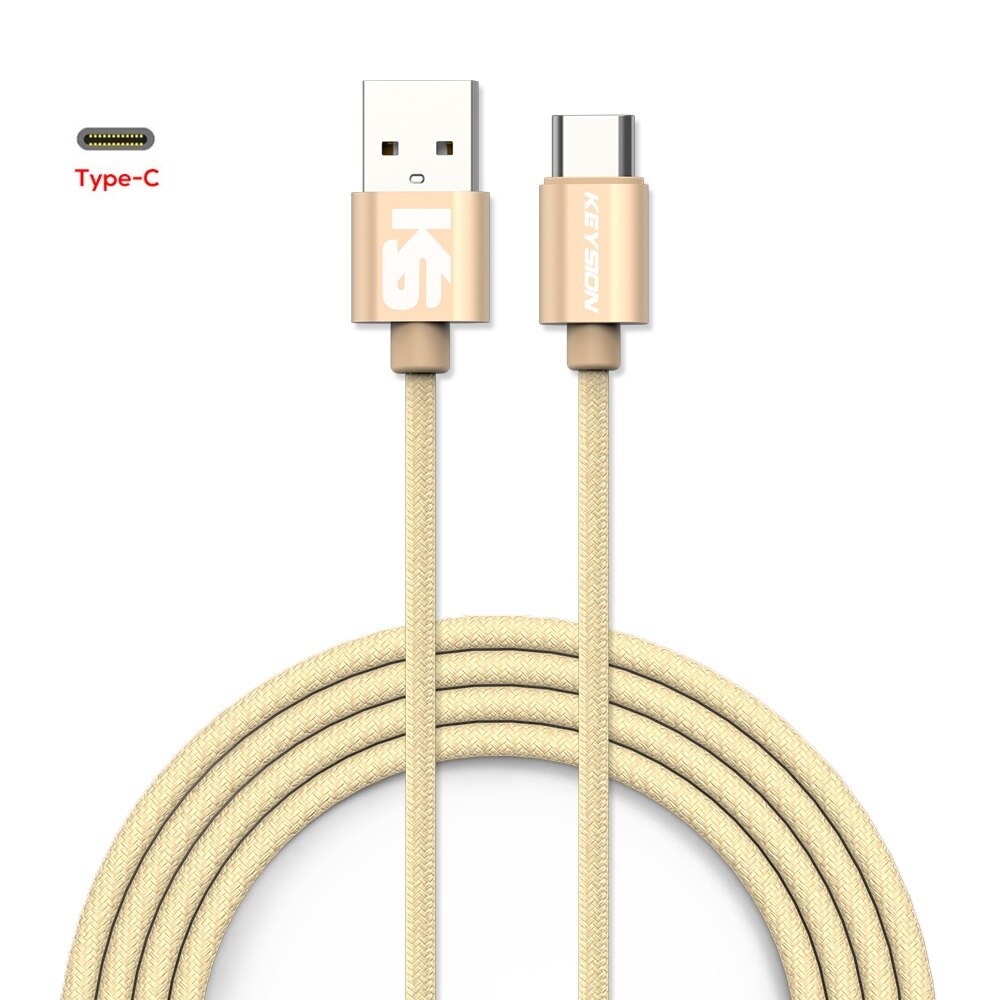 KEYSION USB Typ C Kabel für Xiaomi Redmi Hinweis 7 mi9 USB Kabel für Samsung S9 Schnelle Ladung Draht USB-C praktisch Ladung Schnur: Gold / 0.25m