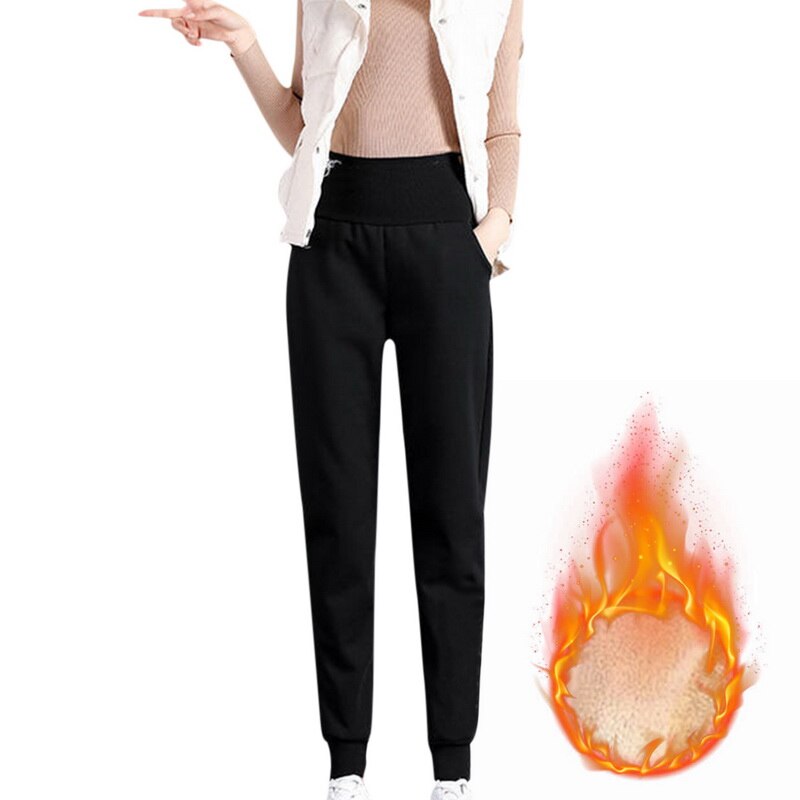 Dünne Frauen Schlauch Winter Lammfell Kaschmir Hosen Warme Weibliche lässig Hosen Harem Hosen Gefüttert Vlies Hosen Herbst Jogginghose: 1 / M