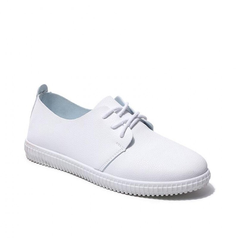 Spring Summer White Shoes Women Flat Leather Soft Shoes Female White Board Shoes Casual Shoes