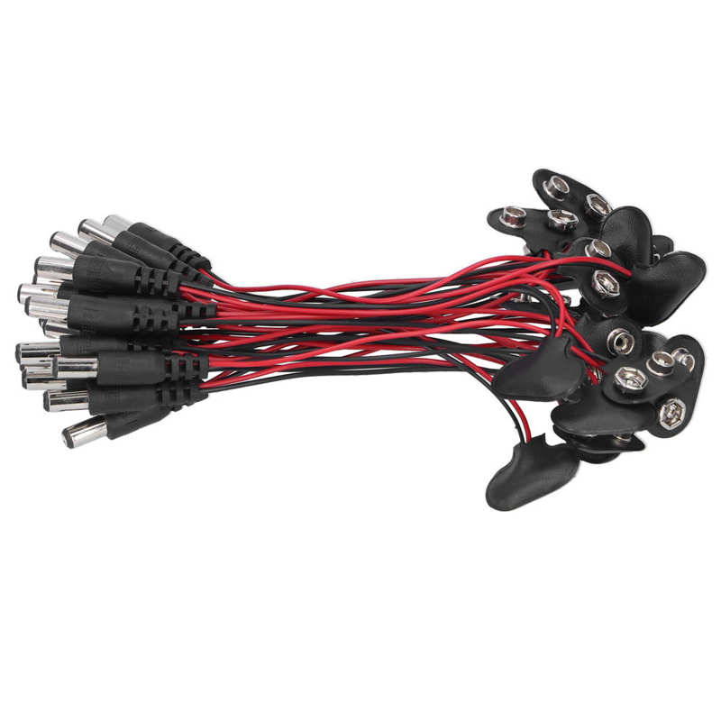 20Pcs Battery Clip Connector 9V Connection Cable Industrial Control Components DC 2.1mm Plug Battery Holder Clip