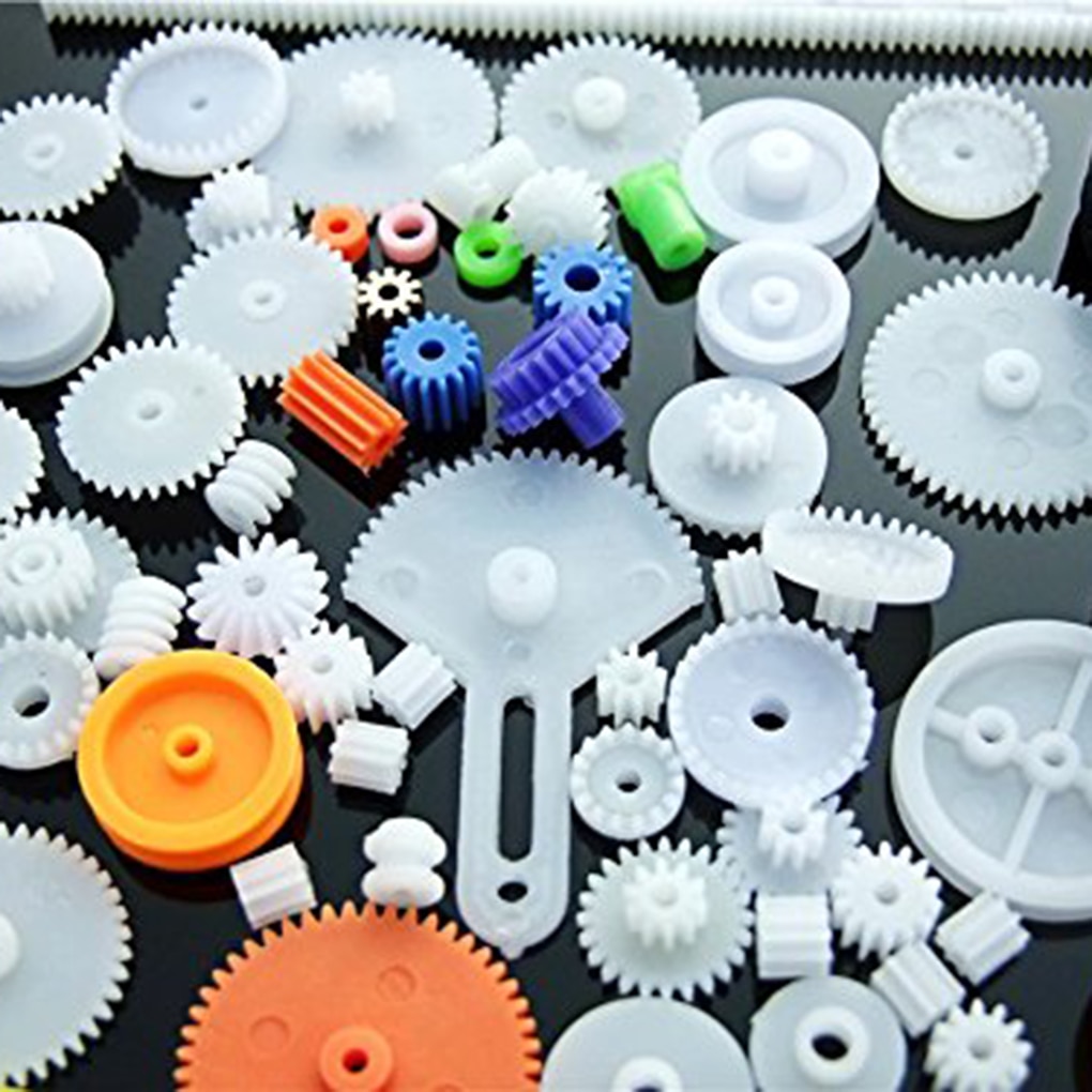 Jeu d'engrenages en plastique, divers types d'engrenages d'emballage pour jouets automobiles, engrenages de moteur, essieu à vis sans fin, bagues de courroie