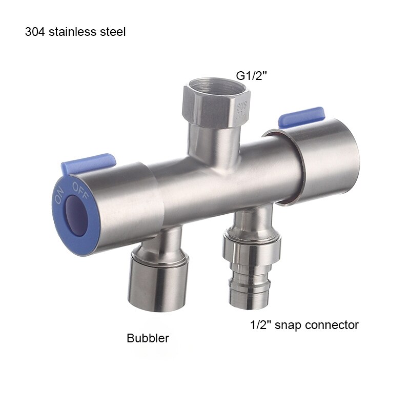 3 Way Filling Valve 1/2'' Male Thread Irrigation Water Tap Diverter Multi-Function Copper/304 Stainless Steel Triangle Valve: A2