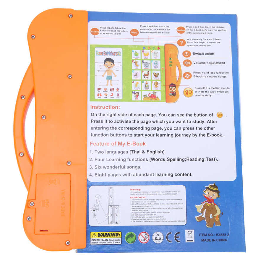 Tweetalig Leren Machine Engels Thai Lezen Tablet E-Boeken Puzzel Educatief Audio Speelgoed Voor Kids Kinderen