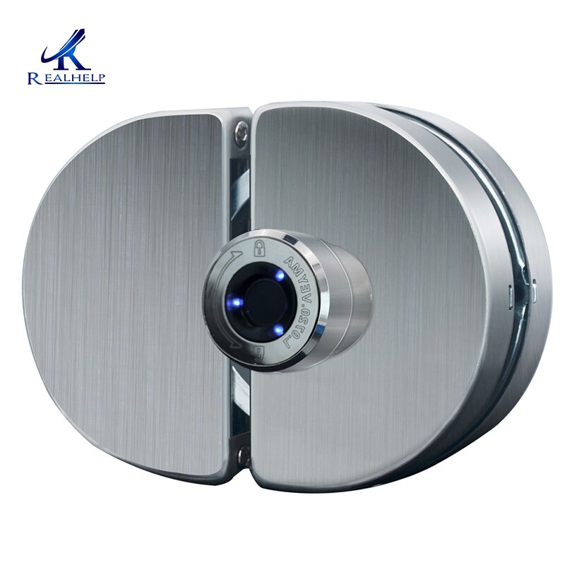 Frameless Glass Door Fingerprint Lock Flat Sliding Door Single Open Double Door Electronic Lock
