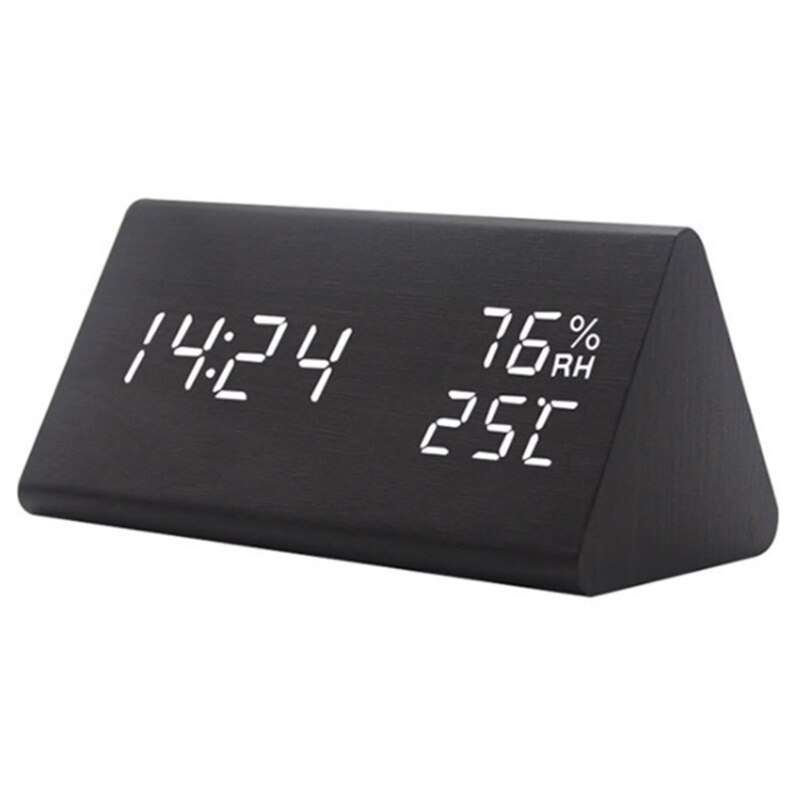 LED Digital Clock Temperature and Humidity Multifunctional Alarm Clock Office Learning Home Voice Controlled Clock
