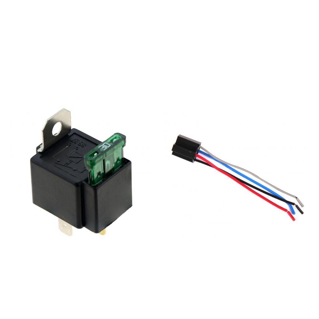 Dc 12V 30A Fused 4-Pin Relais Met 4 Draad Relais Socket Harness Connector