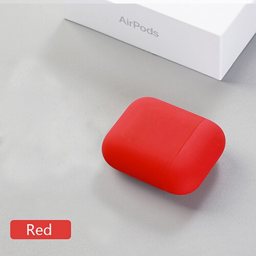 Custodia In Silicone originale Per Apple Airpods 2 Sottile Della Copertura Ultra sottile Custodie Multicolor Protettiva delicato Della Pelle per Airpods di Goccia: Red