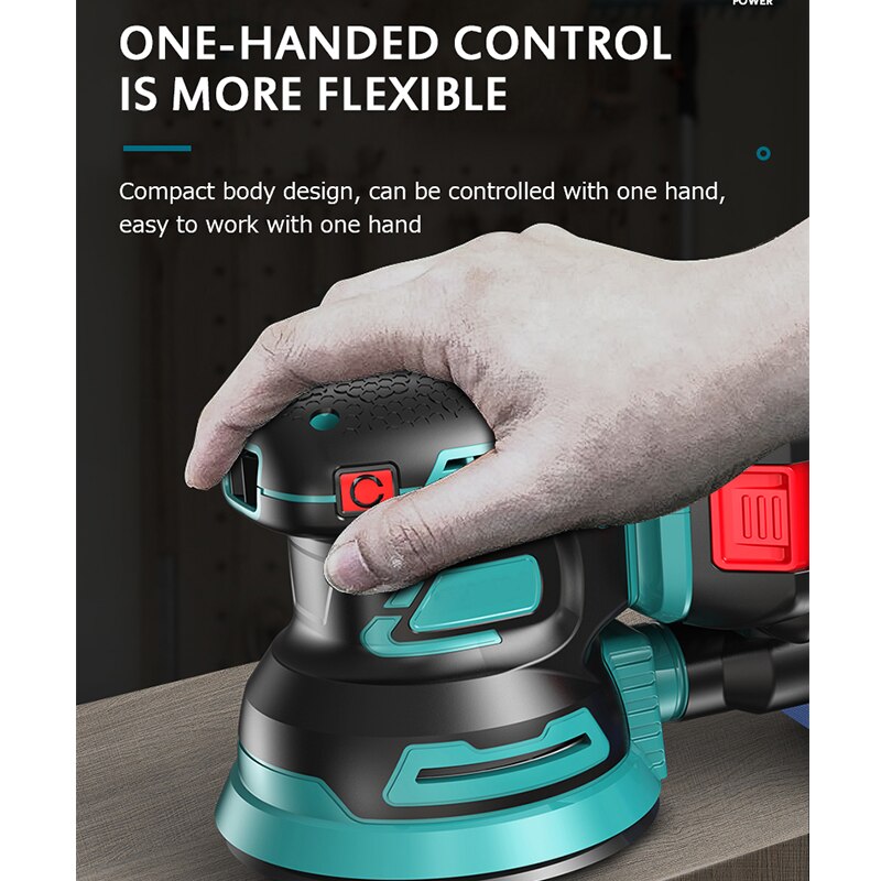 Cordless Random Orbit Sander Lithium-Ion Polishing Machine Variable Speed Sander 125mm For Makita 18V Battery No Battery