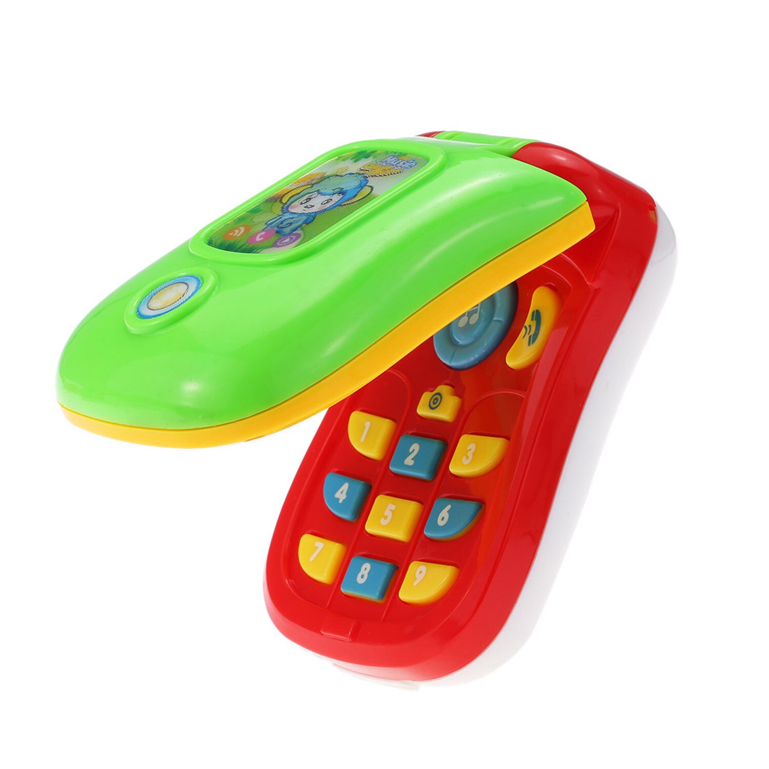 Grappige Leuke Simulatie Flip Mobiele Mobiele Telefoon Educatief Speelgoed met Spiegel Lichten Muziek voor Kinderen Kinderen Verjaardag Kerst Cadeau