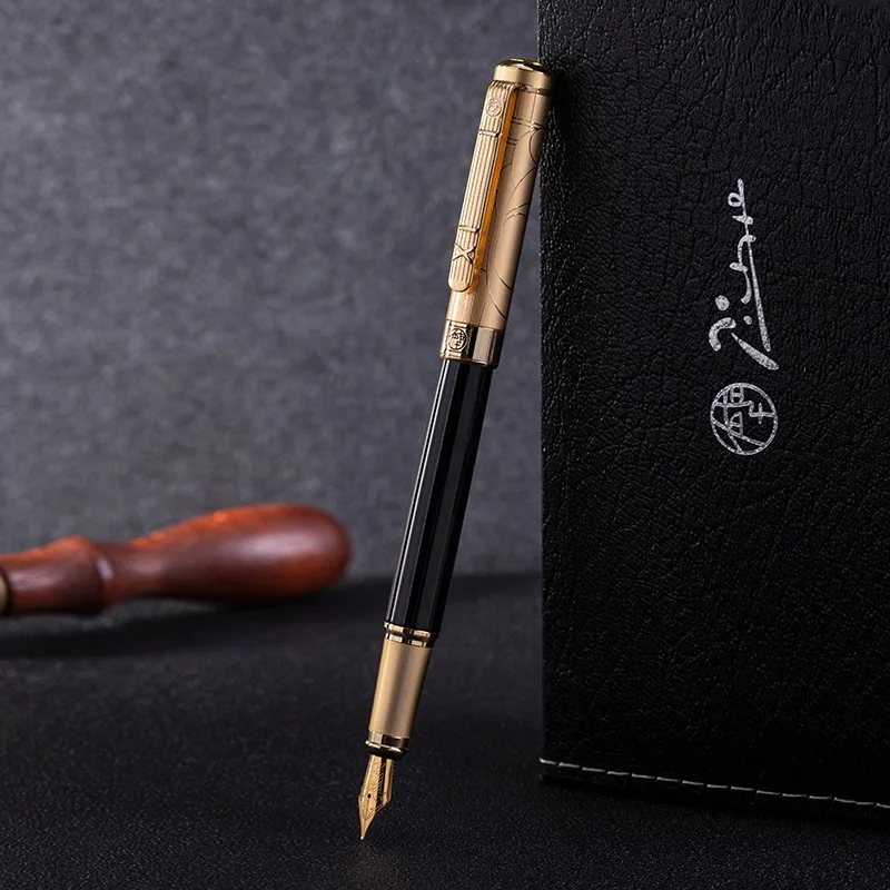 PIMIO 902 Gentleman Collection Metal Fountain Pen 0.5mm Ink Writing Pen Office School Supplies Stationery pk JINHAO: PURPLE / o．b．