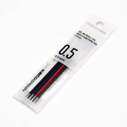 KACO EASY 4 Functions Pen KACOGREEN Multifunction Pens 0.5mm Refill Black Blue Red Green Refill Gel Pen for Office: PURPLE