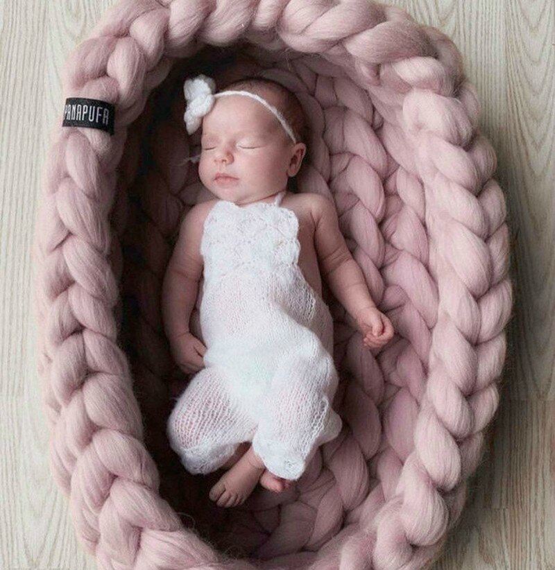 Kinitted Baby Nest Bett Tragbare Krippe Neugeborene Kinderbetten Kindergarten Schlaf Nest Kleinkind Wiege Baby Stubenwagen freundlicher Bett Babytragetasche