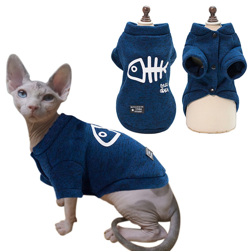 Kat Kleding Herfst Winter Warm Kleding Voor Katten Honden Sphynx Kitty Kitten Jas Jassen Gedrukt Kat Kostuums Huisdier Kleding Outfits