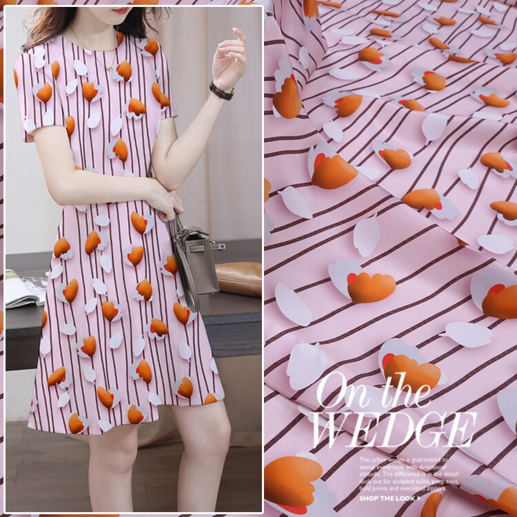 1 Meter Tulip 16mm Crepe De Chine Summer Silk Fabric