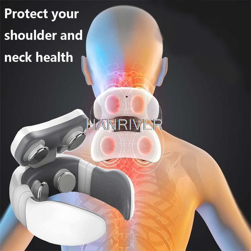 Masajeador de cuello eléctrico inteligente 4D, 6 modos, Control de potencia de pulso para la espalda, masaje de cuello por infrarrojos, herramienta para alivio del dolor, cuidado de la salud