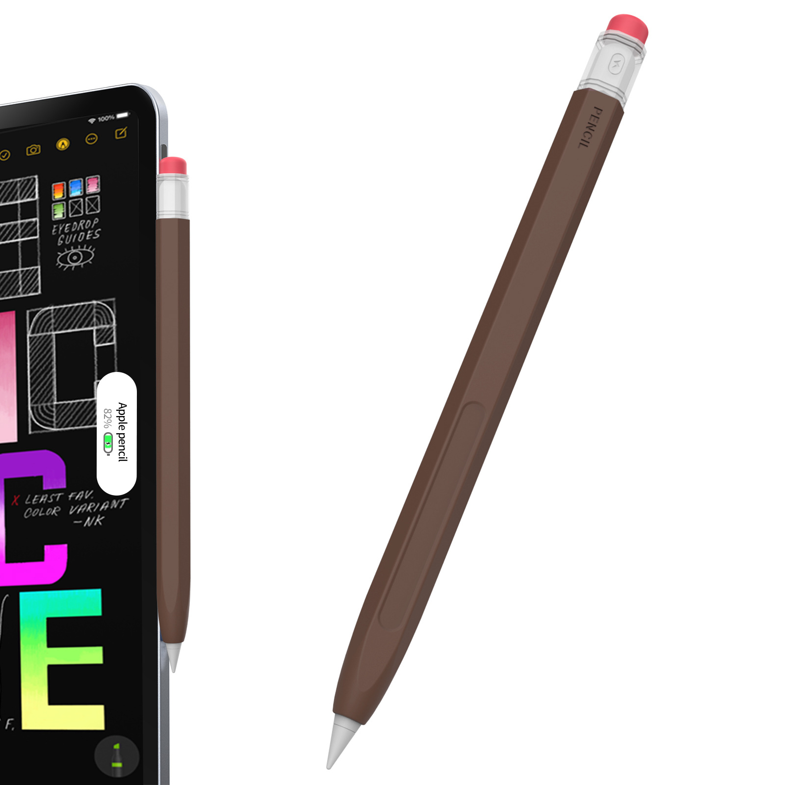 Pour Apple Pencil Pro/2e génération - Étui rétro transparent