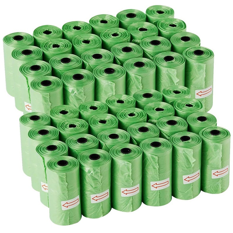 Tidyz Sacchetti Per Deiezioni Canine Degradabili - 300 Pezzi, Molto Resistenti, Con Manici A Cravatta, Verdi, 36x32 Cm