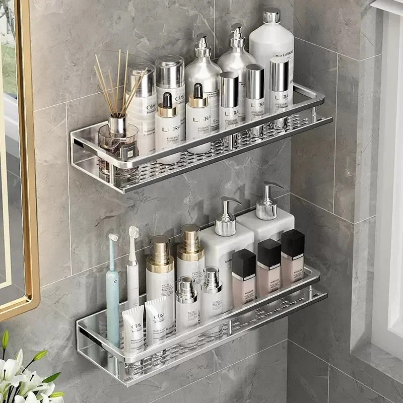 Bathroom Shelf 30/40/50 cm Kitchen Wall Shelf Shower Holder Storage Rack Towel Bar Robe Bathroom Accessorie
