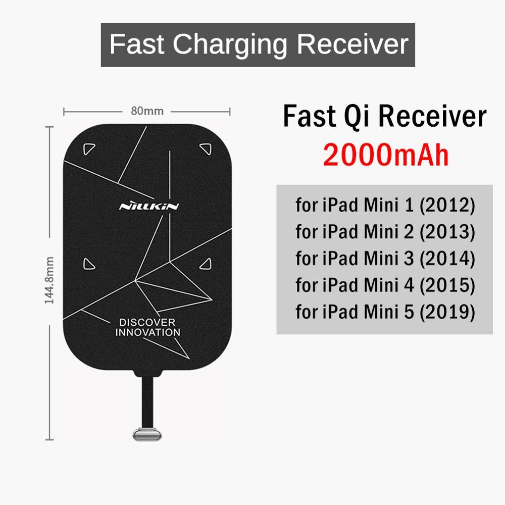 Nillkin Qi Fast Tablet Wireless Charging Stand for Apple iPad Mini 1 2 3 4 5 7.9 inch Wireless Charger+10W Charging Receiver