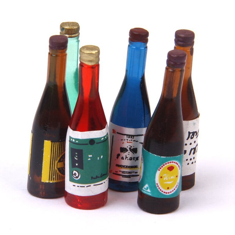 1:12 miniatur Puppe Haus Flaschen Wein 6 Stück spiel: Default Title