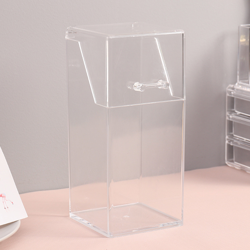 Soporte acrílico transparente para brochas de maquillaje, contenedor a prueba de polvo, organizador de herramientas de belleza, caja de almacenamiento de bolígrafos: A