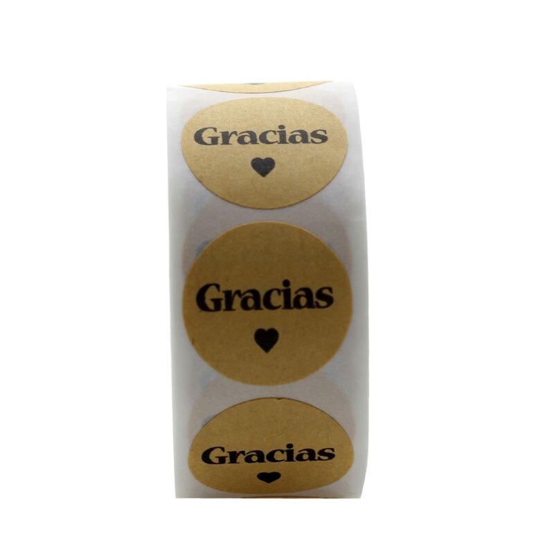 500 kpl kraft gracias espanja kiitostarrat tarrat kirjekuoren paketin sinetti