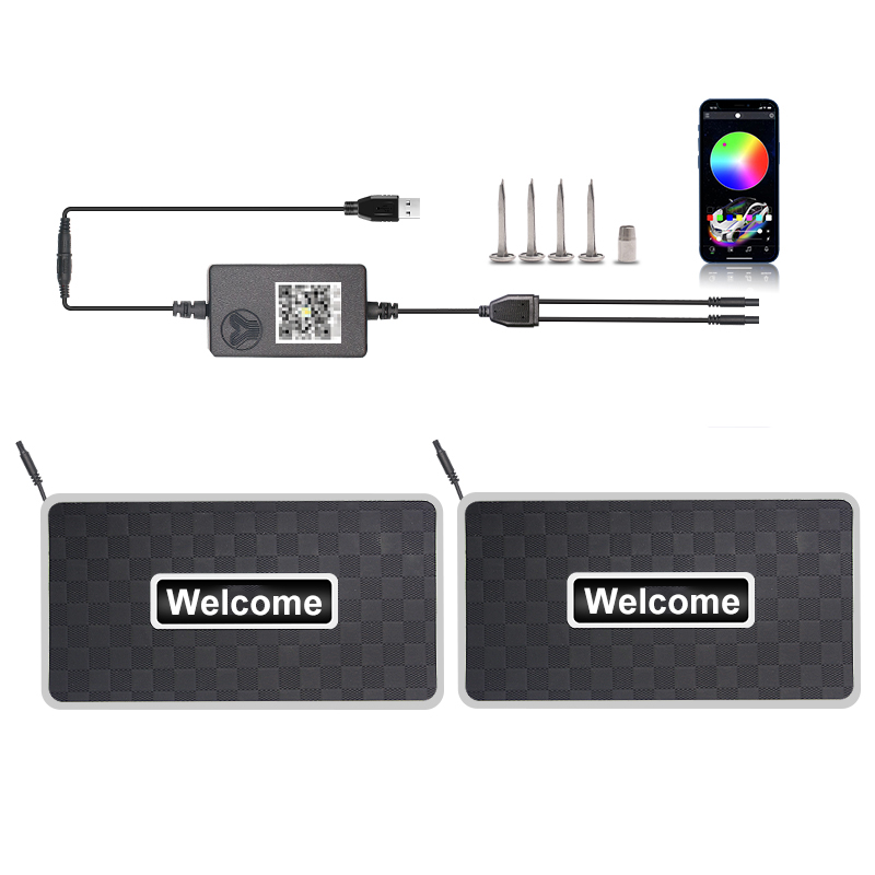 Luces ambientales interiores universales 2/4 en 1 para coche, 12V, 5V, aplicación sinfónica, 213 colores, alfombrillas Led para suelo de coche, accesorios de decoración de luz: 6000 K blanco frío