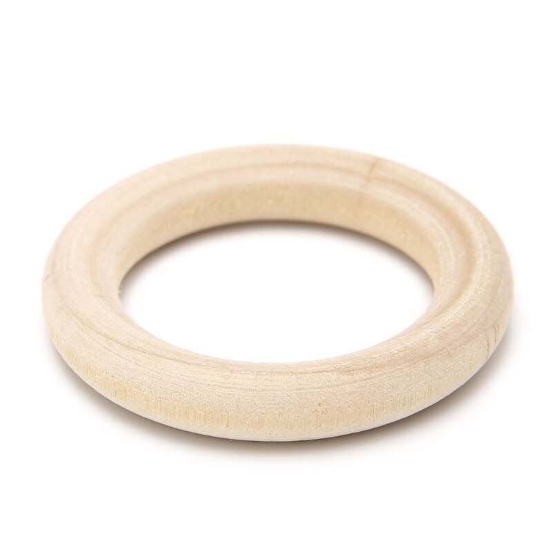 5 stk naturligt træ cirkel ring vedhæng konnektorer perler gør-det-selv smykker fund 40mm
