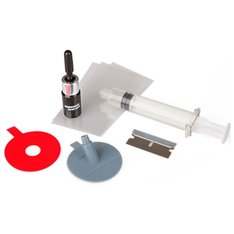 DIY Window Repair Tools Windscreen Glass Scratch Crack Restore Window Screen Resin+blade+strips Car Windshield Repair Tool: Blue