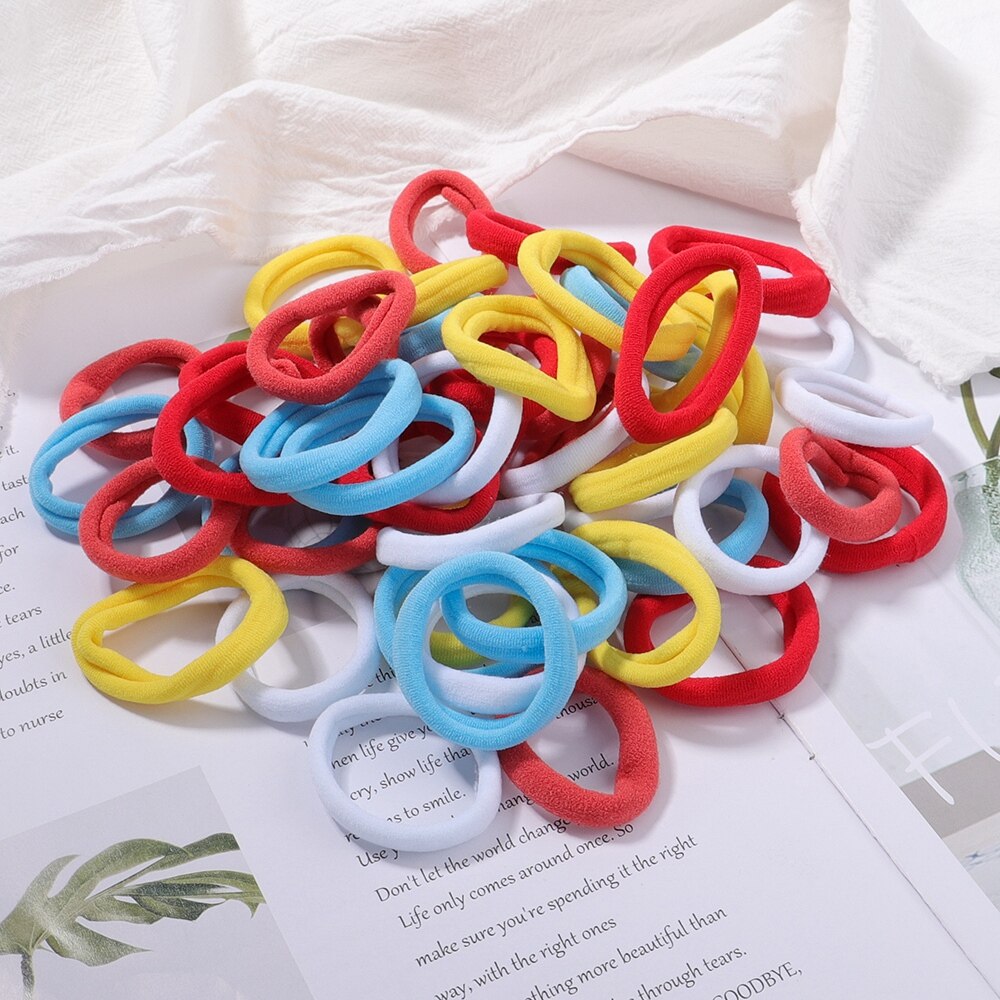 Juego de 30/50 unids/set de gomas elásticas para el pelo para mujer, coletero, diadema, bandas de goma coloridas, accesorios para el cabello de: 50Pcs-2-4cm