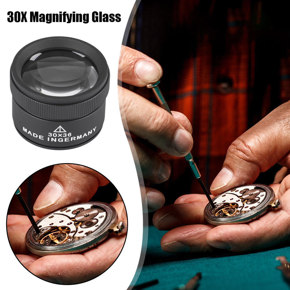 30X 10X Magnifying Glass Optical Lens Jewelry Coin Stamps Watch Repair Loupe Magnifying Glass Loupe Handheld Monocle Magnifier