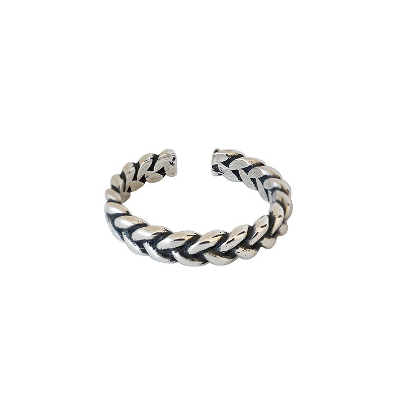 100% 925 zehenringe aus sterlingsilber mit gedrehtem, geflochtenem gelenk für damen, vintage-zehenring aus silber, 925 accessoires