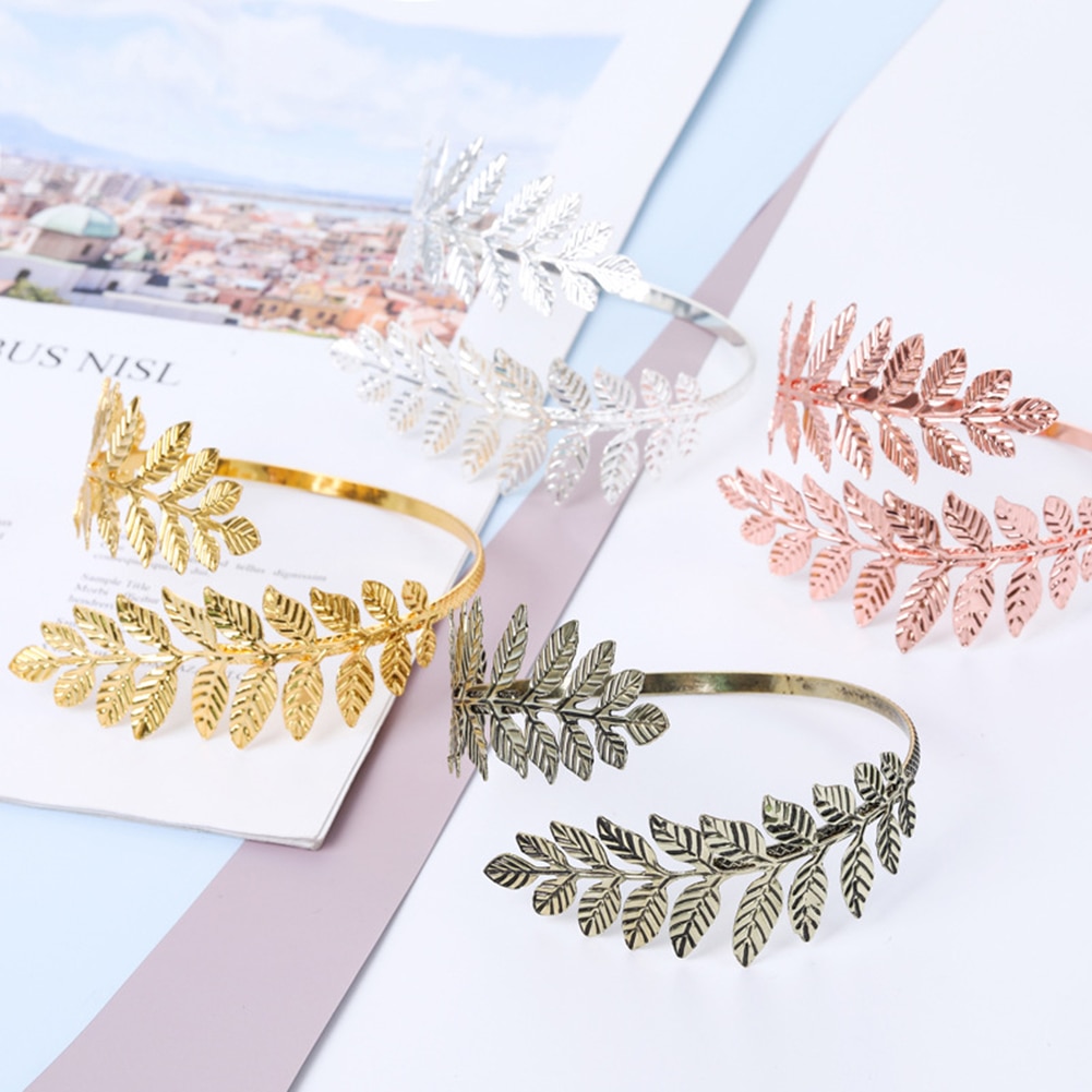 Boho Gold Color Leaves Upper Arm Bracelet for Women Love Retro Bracelet Bangle Jewelry Female Charms Bracelet Cuff Femme