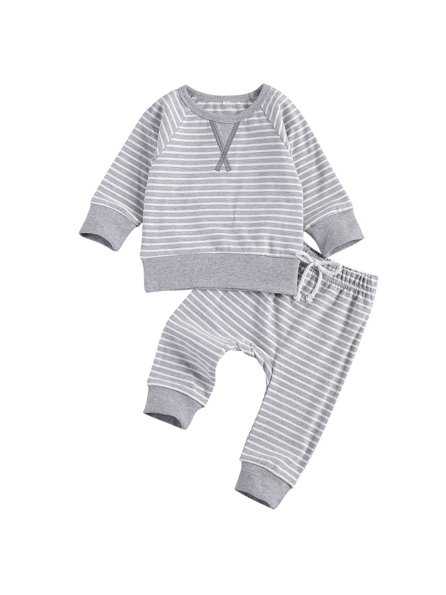 Pasgeboren Baby Jongens 2-Delige Outfit Set Lange Mouwen Gestreepte Top + Broek Set Voor Kinderen Jongens