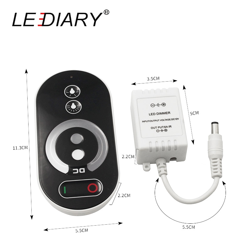 LEDIARY 12V RF Stufenlose Dimmer kabellos Fernbedienung Regler Mono Farbe LED Lampen Streifen 3528 5050 60W berühren Kontrolle wifi Regler