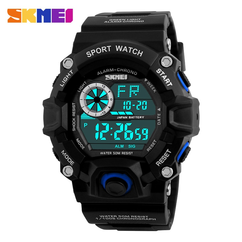 Digitale Horloges Heren Alarm 50 M Waterdichte Sport Horloge LED Back Light S Shock Horloges Voor Man Klok Relogio Masculino SKMEI