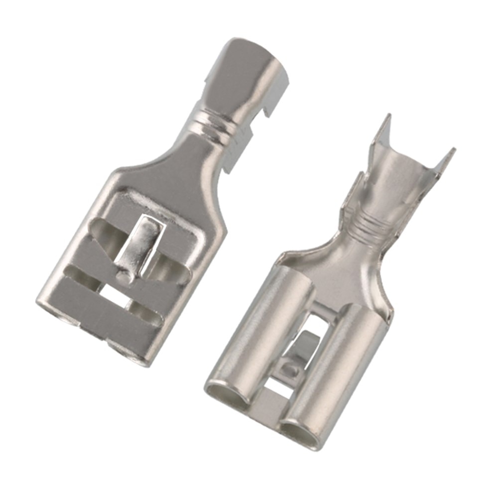 100/200pcs 9.5 Plug spring terminal Automobile high current terminal block Straight plug barbed DJ621-E9.5x1.2C