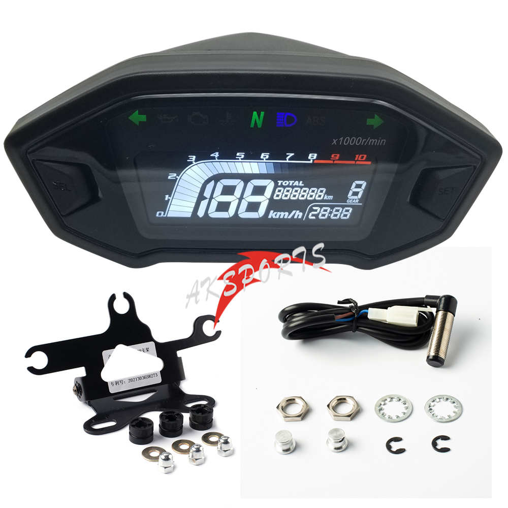 style VA screen clear in the sun motorcycle LCD speedometer seven color backlight optional backlight digital odemeter