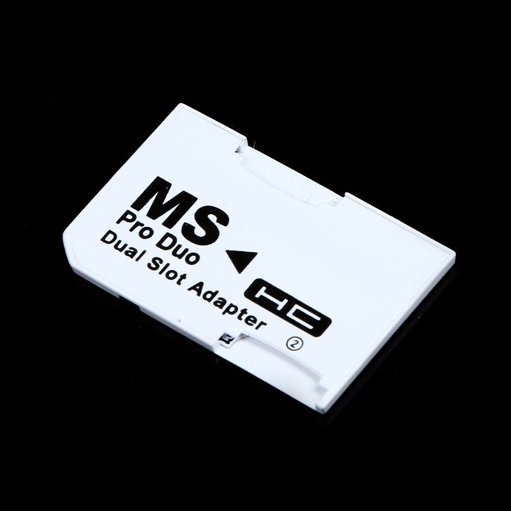 Adaptador de cartão de memória de slot duplo 2 micro sd hc cartões conversor micro sd tf para vara de memória ms pro duo para psp cartão branco jogos caso